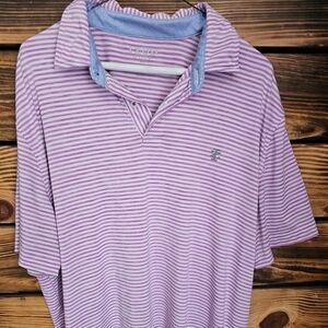 Izod Purple Striped Polo Shirt